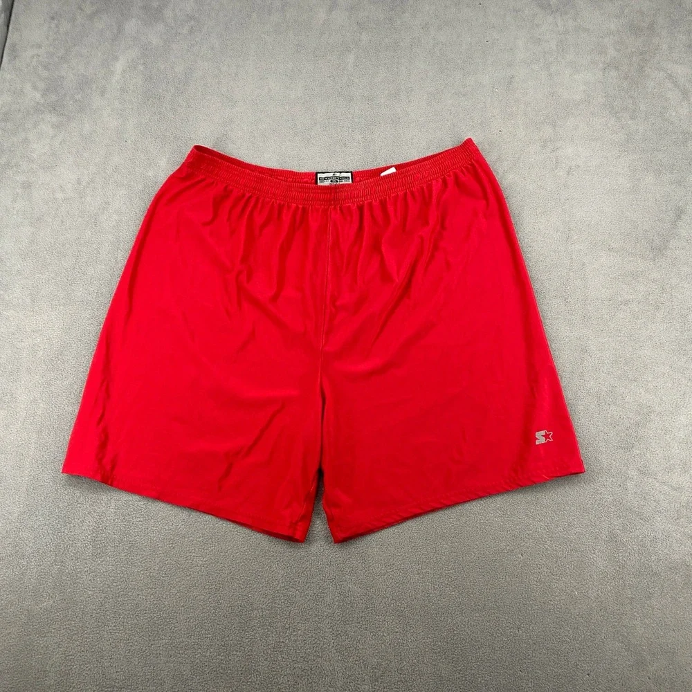 Starter Mens XL Red Star-Fit Dri-Star Athletic Gym Training Shorts Stretch 40-42